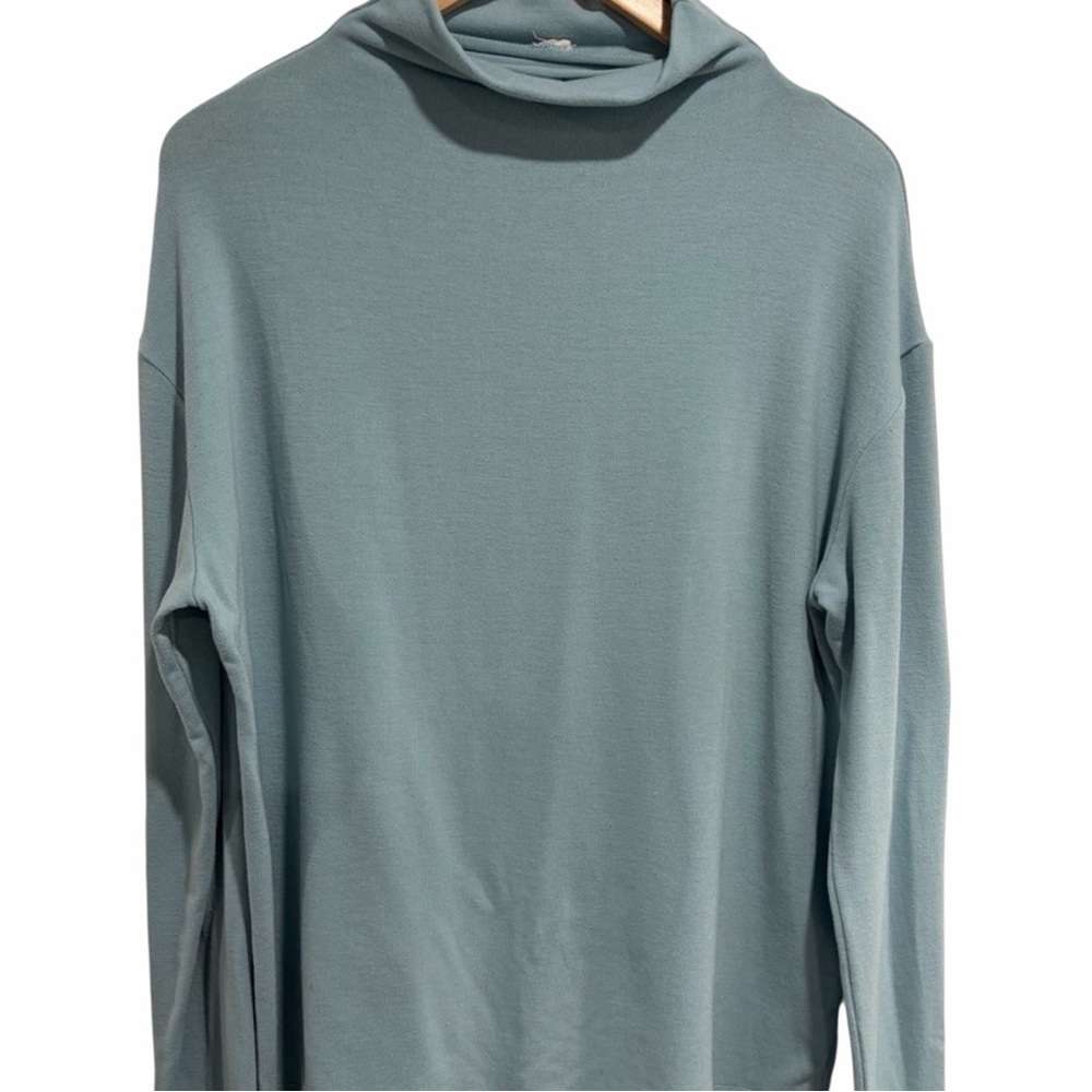 Wilfred Free Sky Blue Long Sleeve Knit Top with Turtleneck